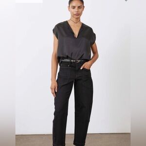 NWT Ruti The Petite Slouchy Jeans 2.0 Dusted Blk Size 6